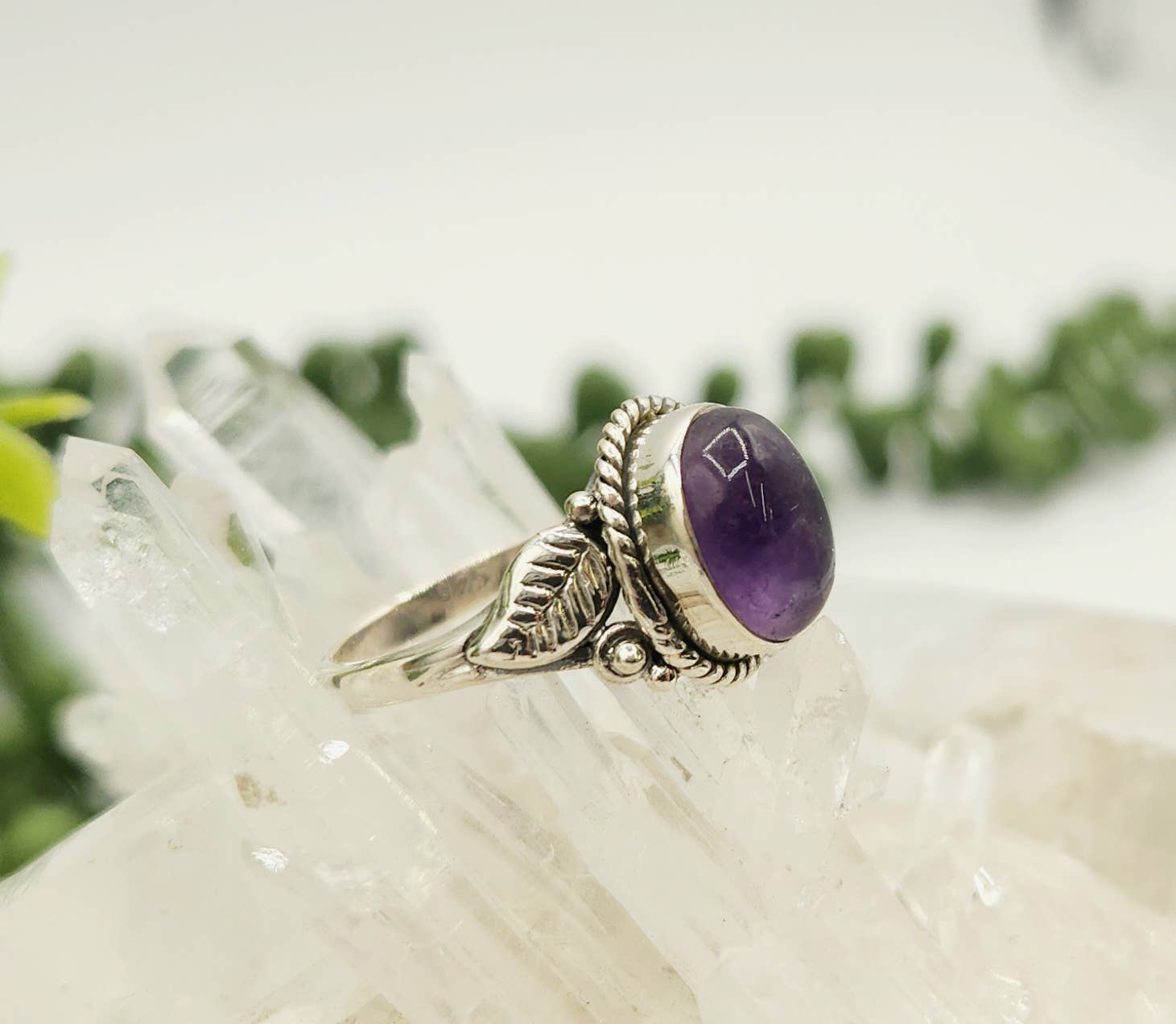 Amethyst Semi-Precious Gemstone Sterling Silver (925) Ring
