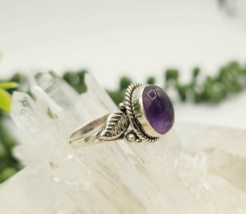Amethyst Semi-Precious Gemstone Sterling Silver (925) Ring