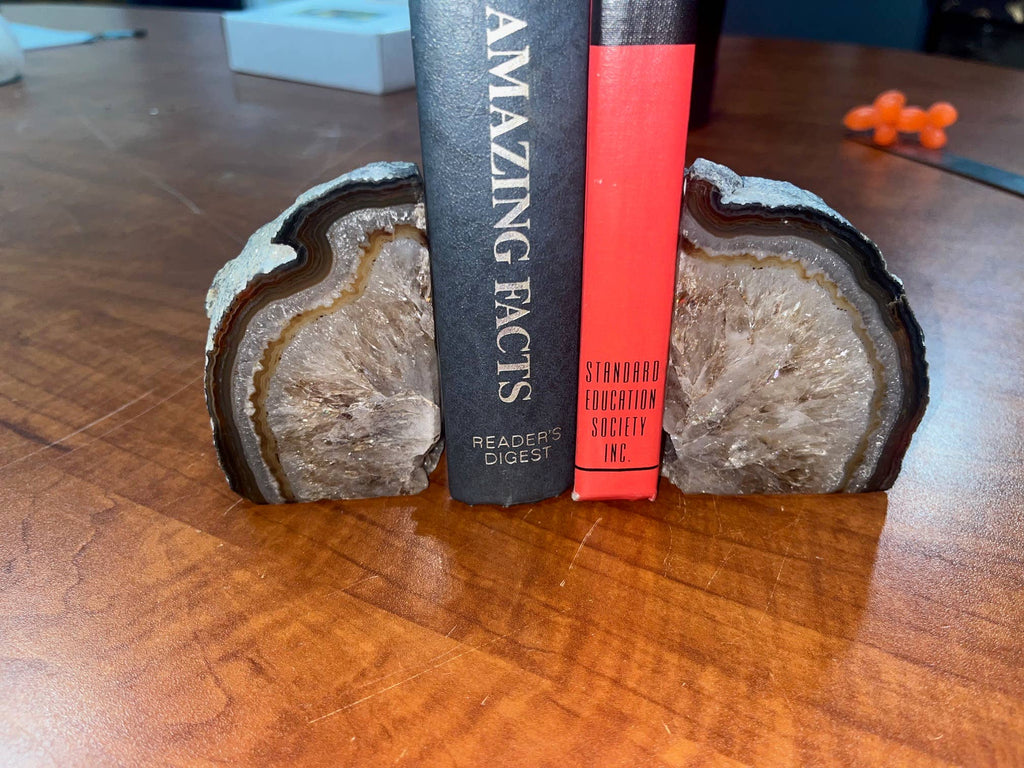 Brown Agate Bookends- Sold by the Set