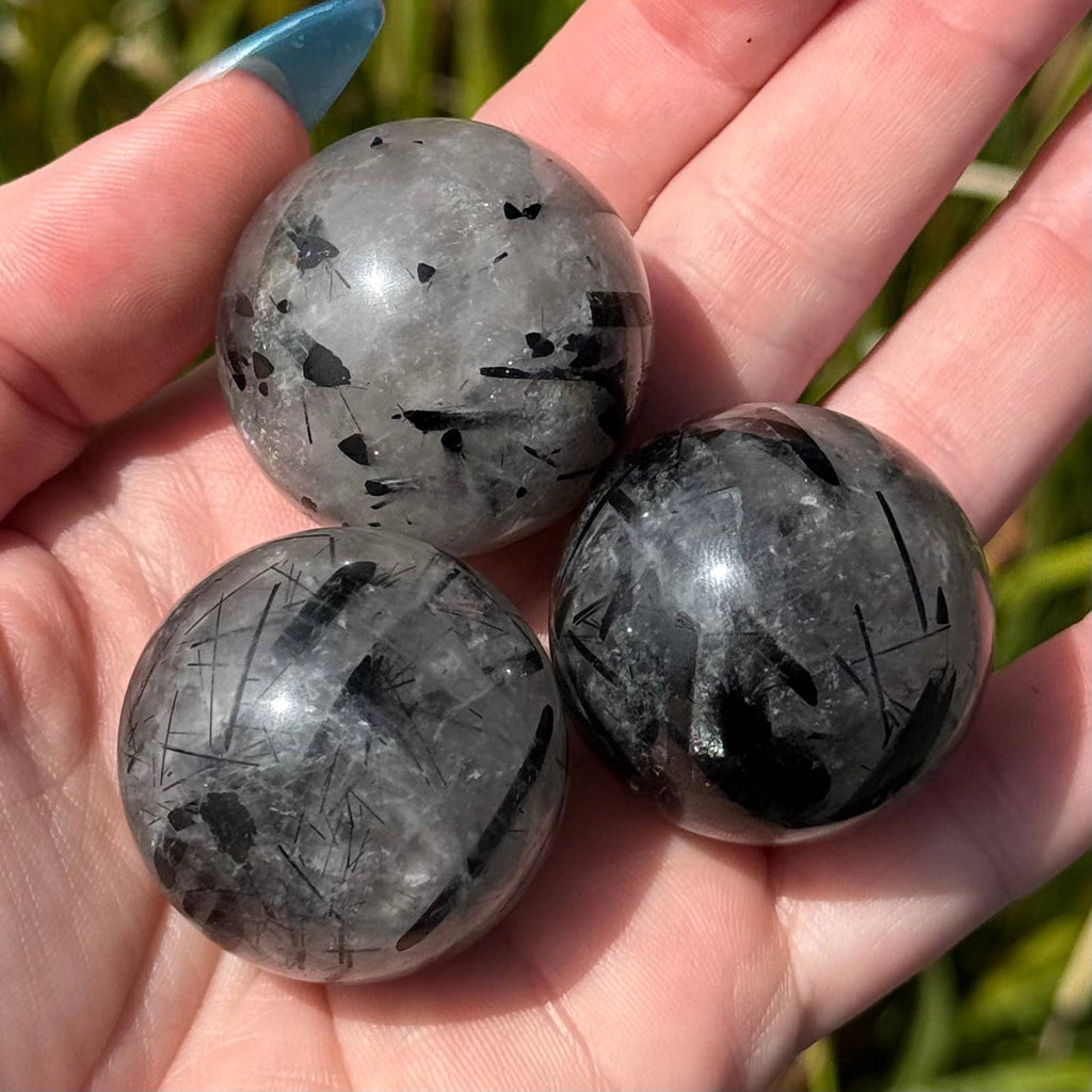 Black Tourmaline in Quartz Sphere