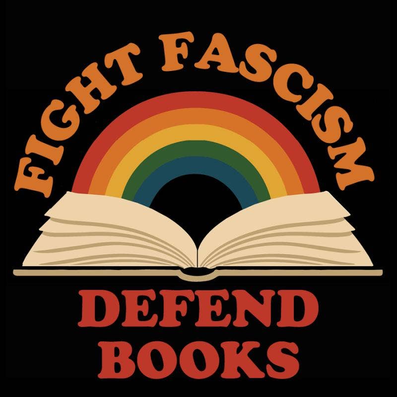 Fight Fascism, Defend Books Sticker Vinyl Sticker