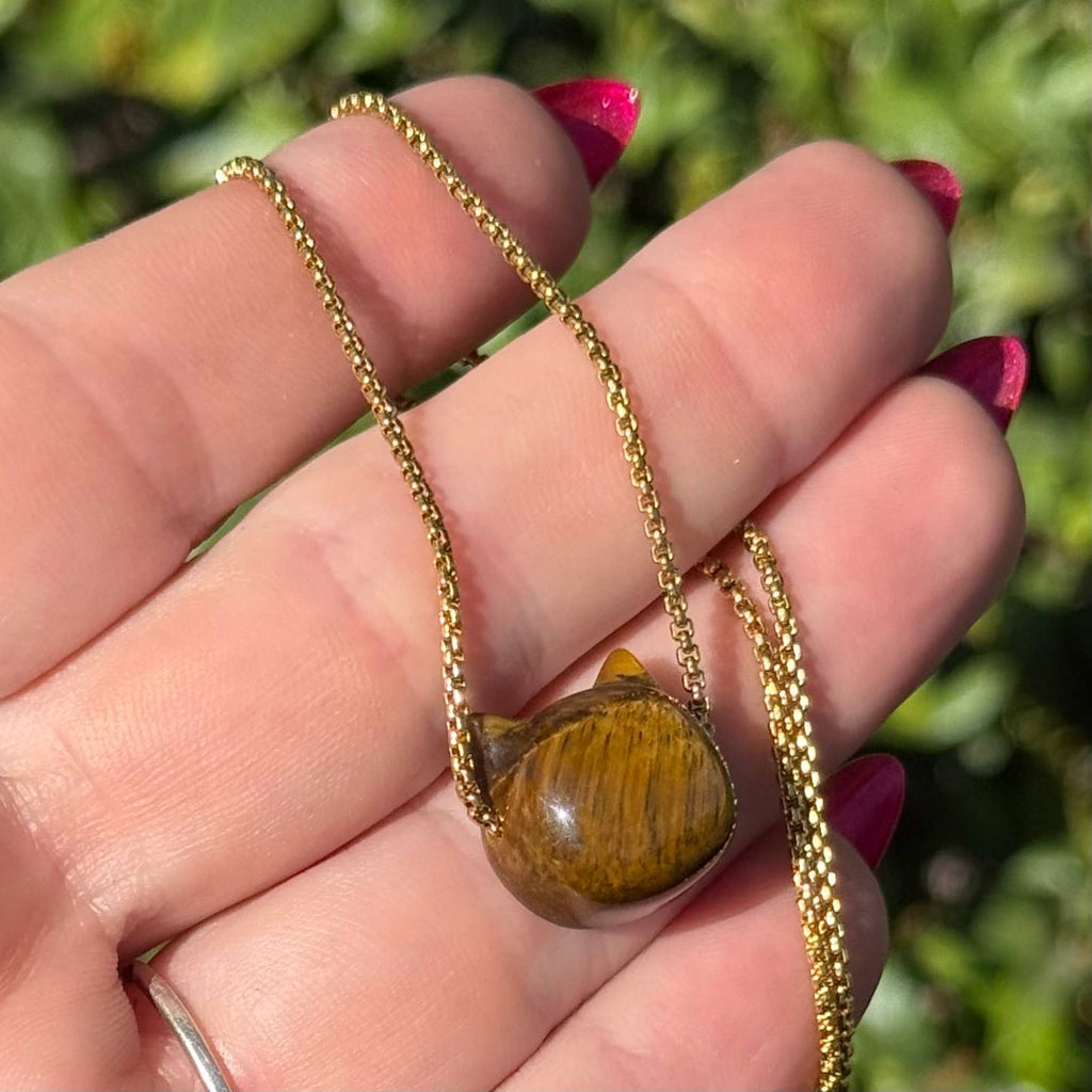Tigers Eye Cat Necklace
