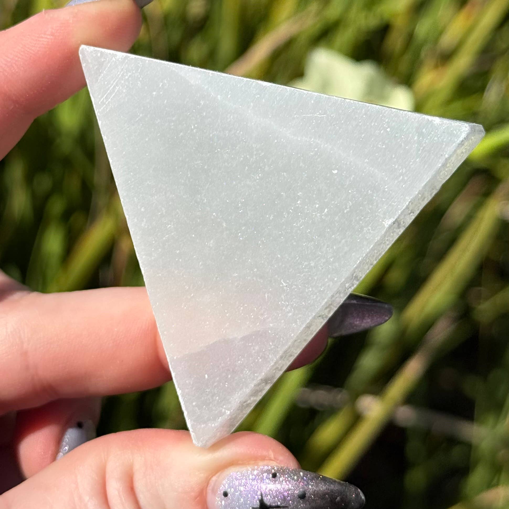 Selenite Triangle Plate