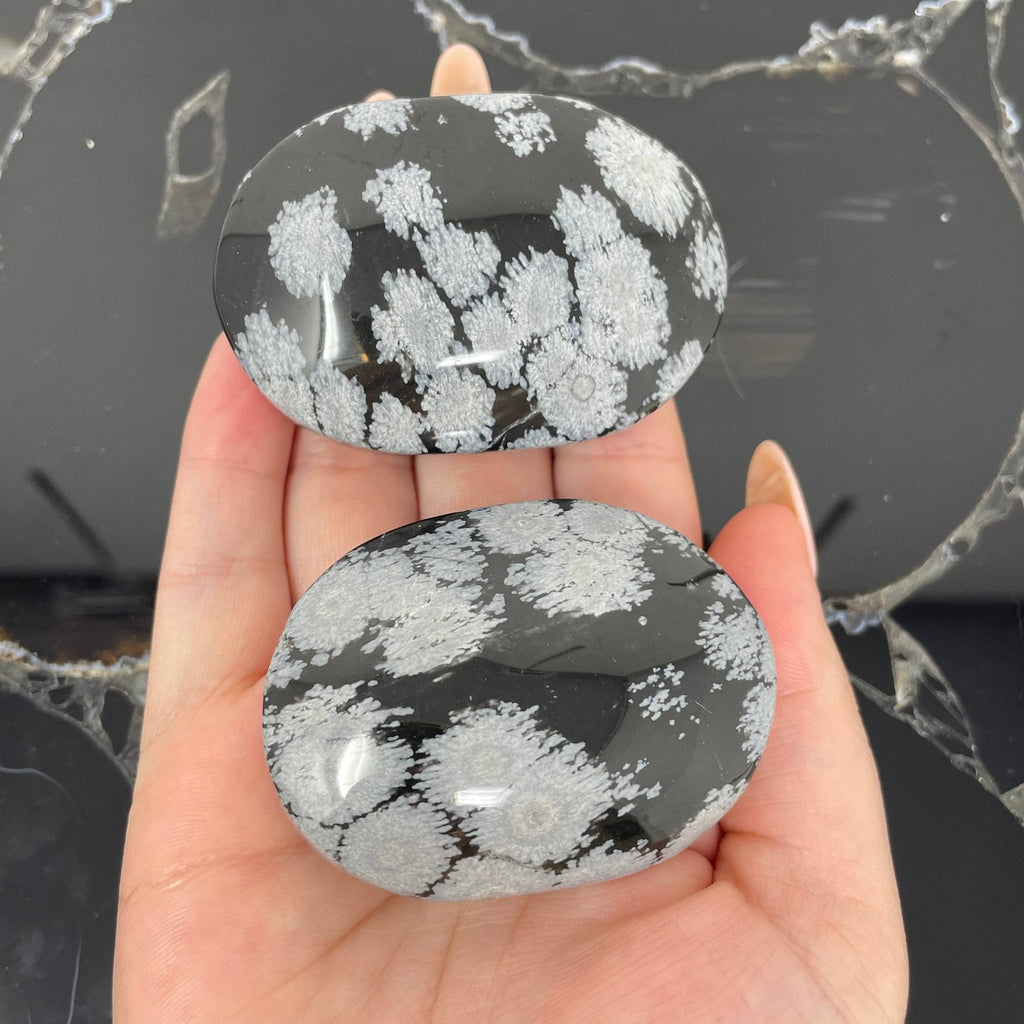 Snowflake Obsidian Palm Stone