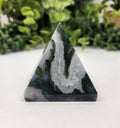 Moss Agate Polished Semi-Precious Gemstone Pyramid -5cm