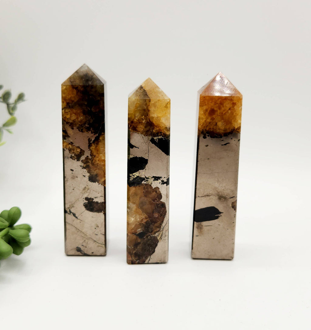 RARE - Golden Healer w/Pyrite 4-Sided Obelisk Tower