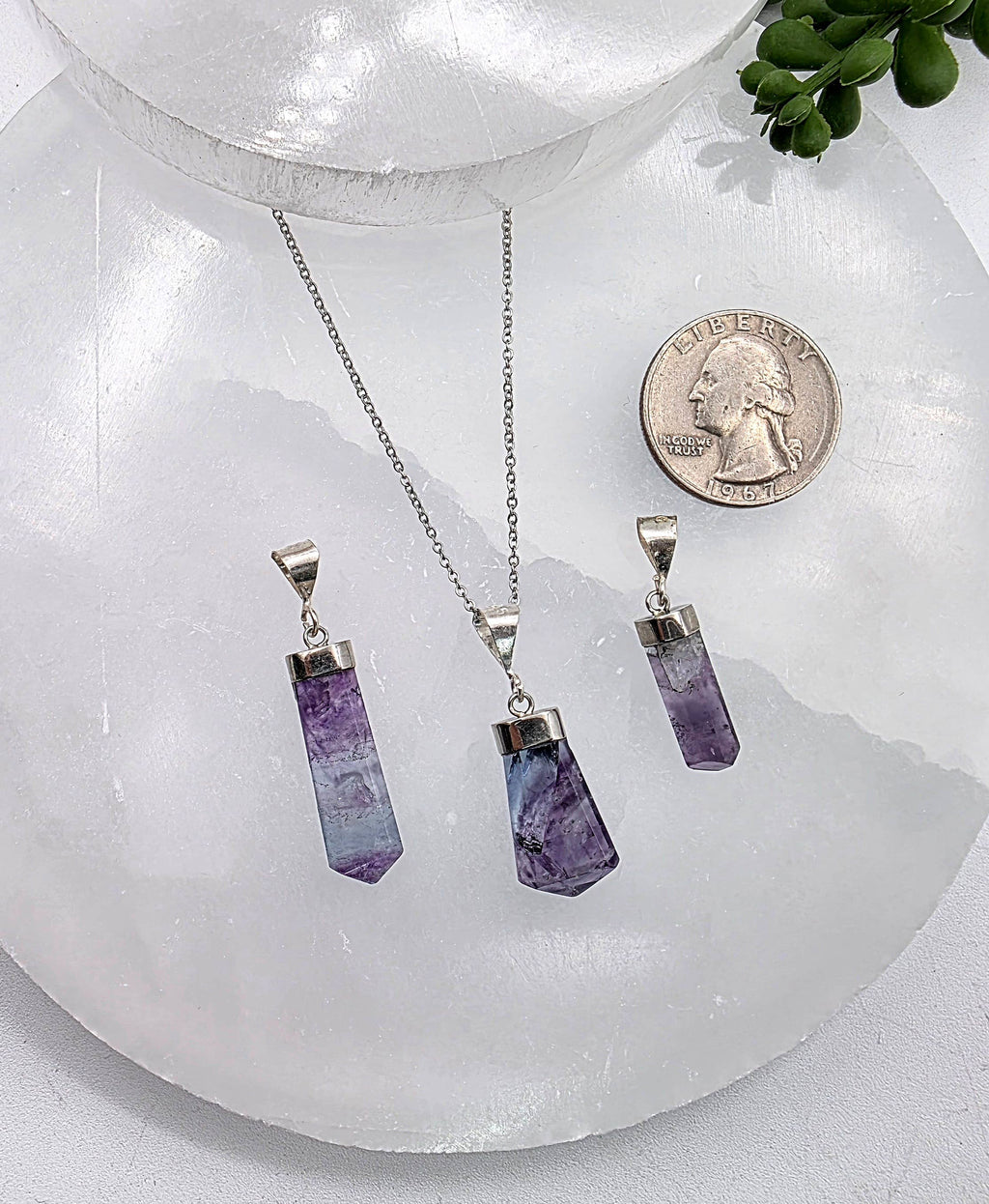 RAINBOW FLUORITE Handmade Gemstone Pendant Sterling (925)