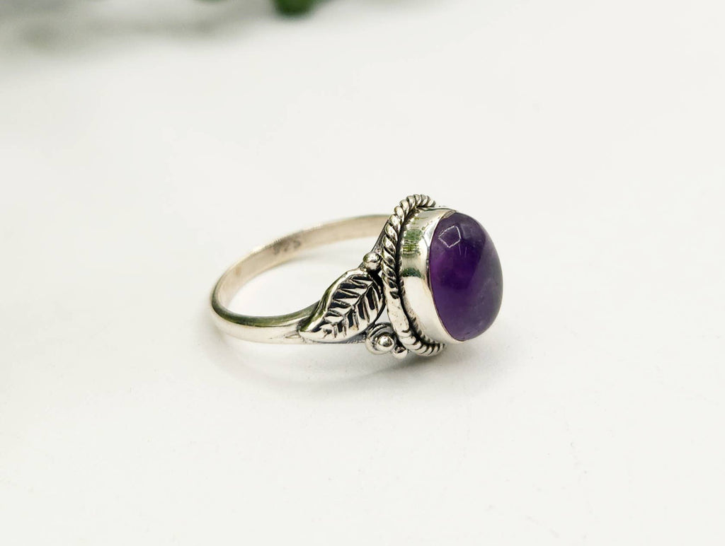 Amethyst Semi-Precious Gemstone Sterling Silver (925) Ring
