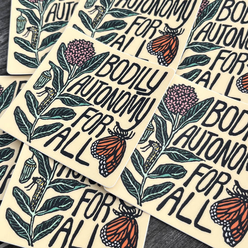 Bodily Autonomy For All Sticker | matte vinyl butterfly