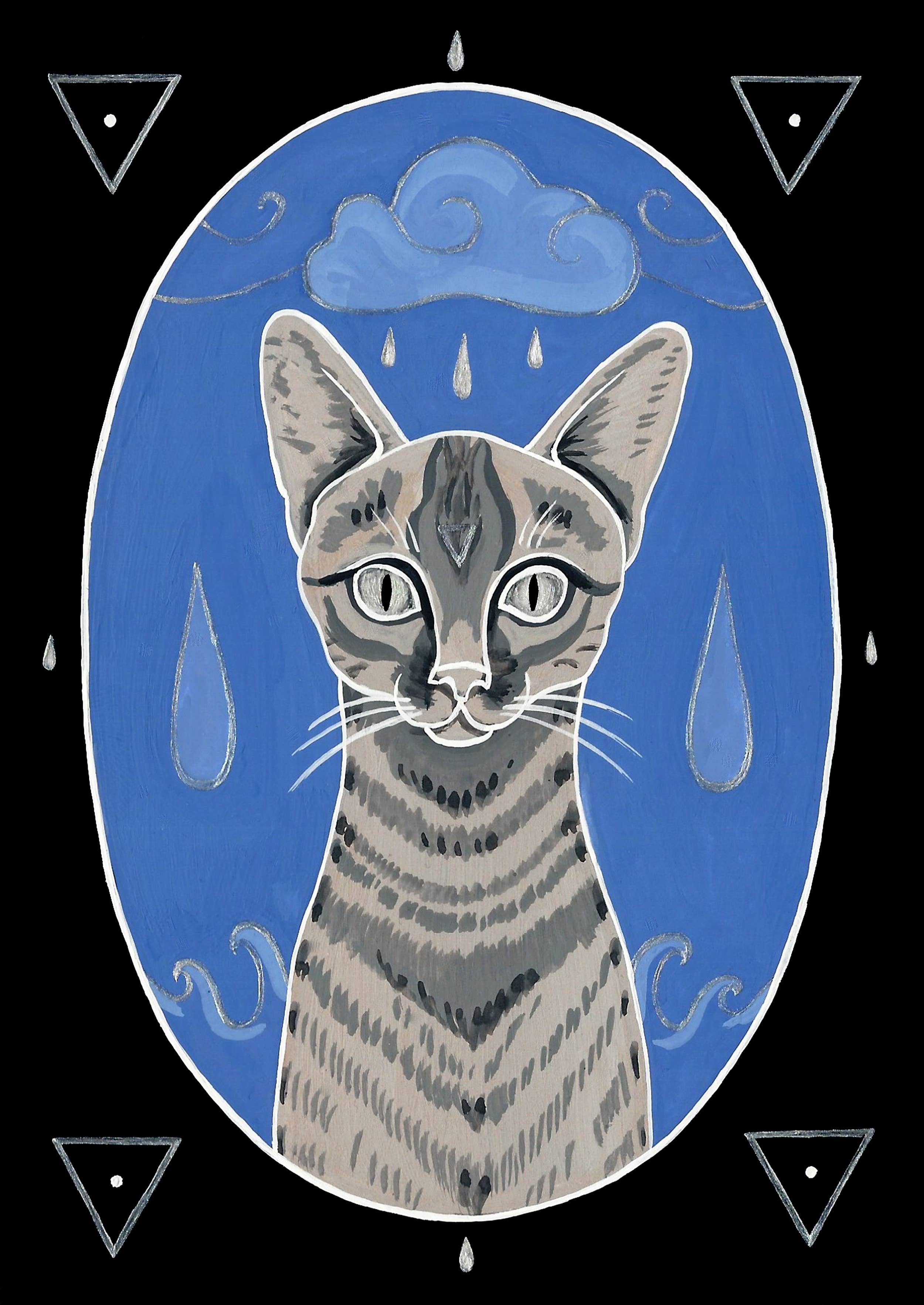 Water Element Cat Vinyl Sticker