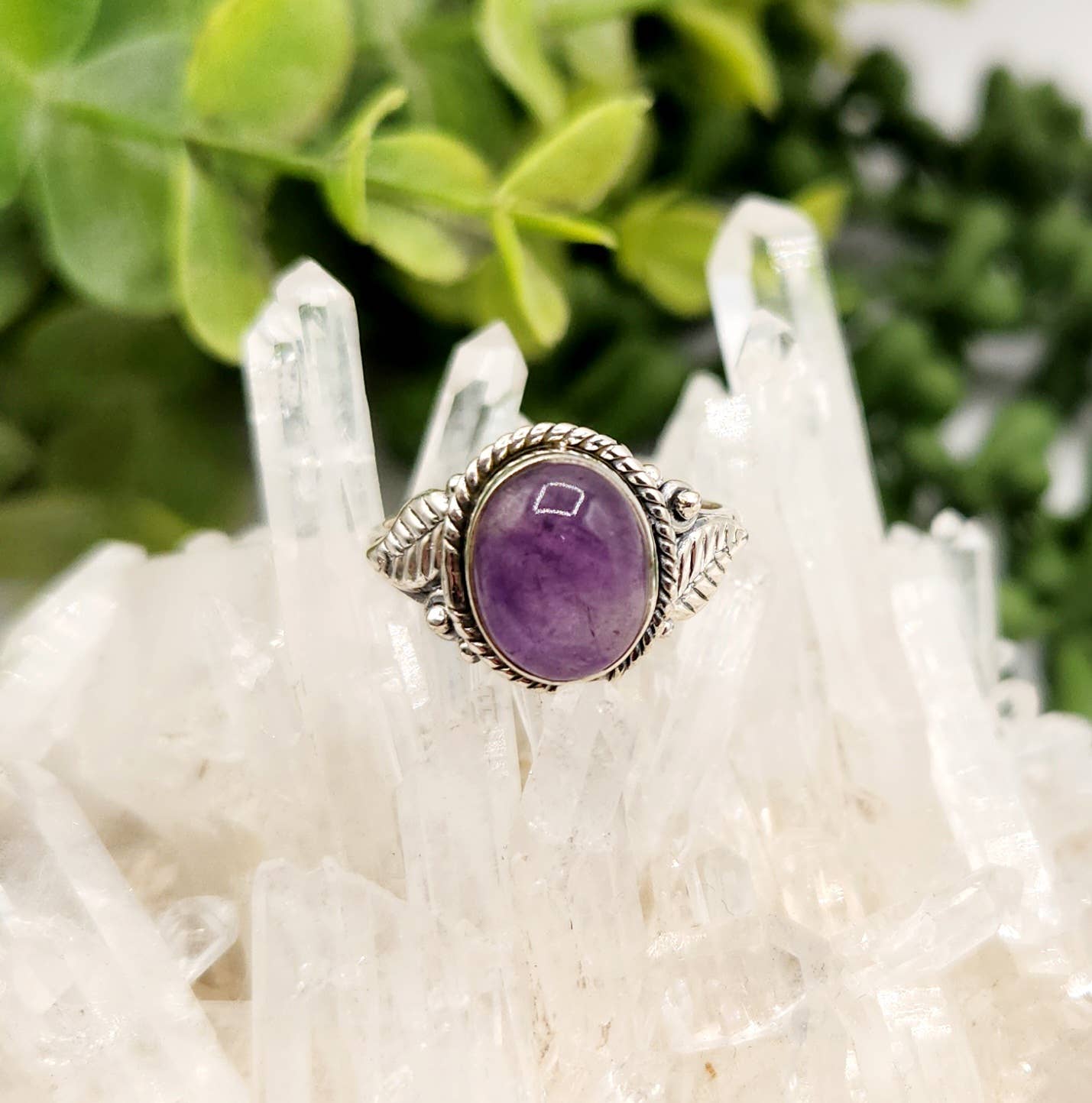 Amethyst Semi-Precious Gemstone Sterling Silver (925) Ring