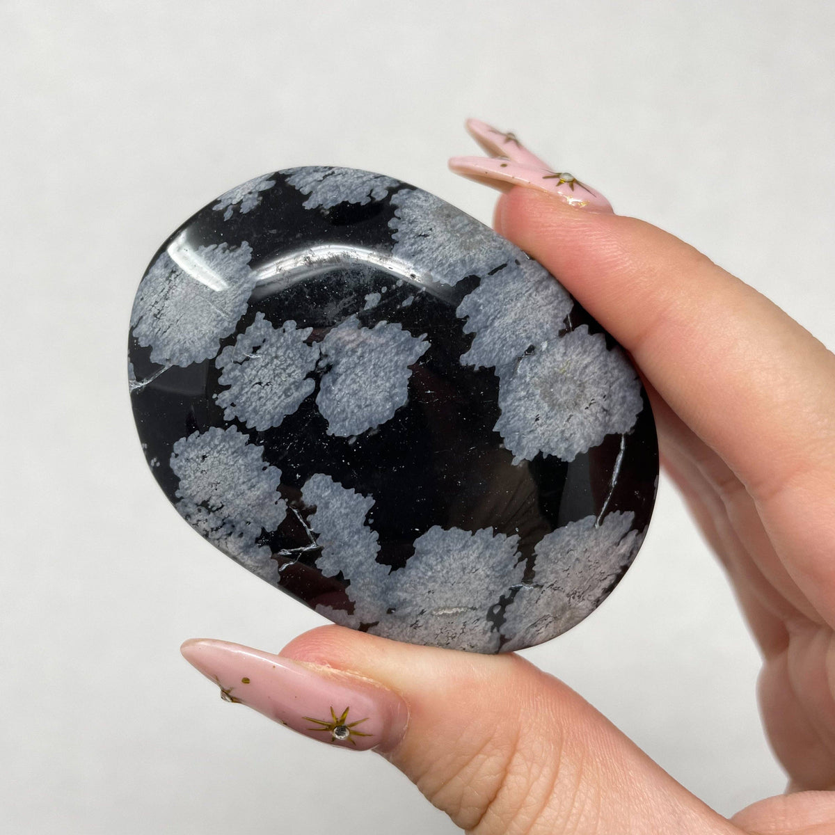 Snowflake Obsidian Palm Stone