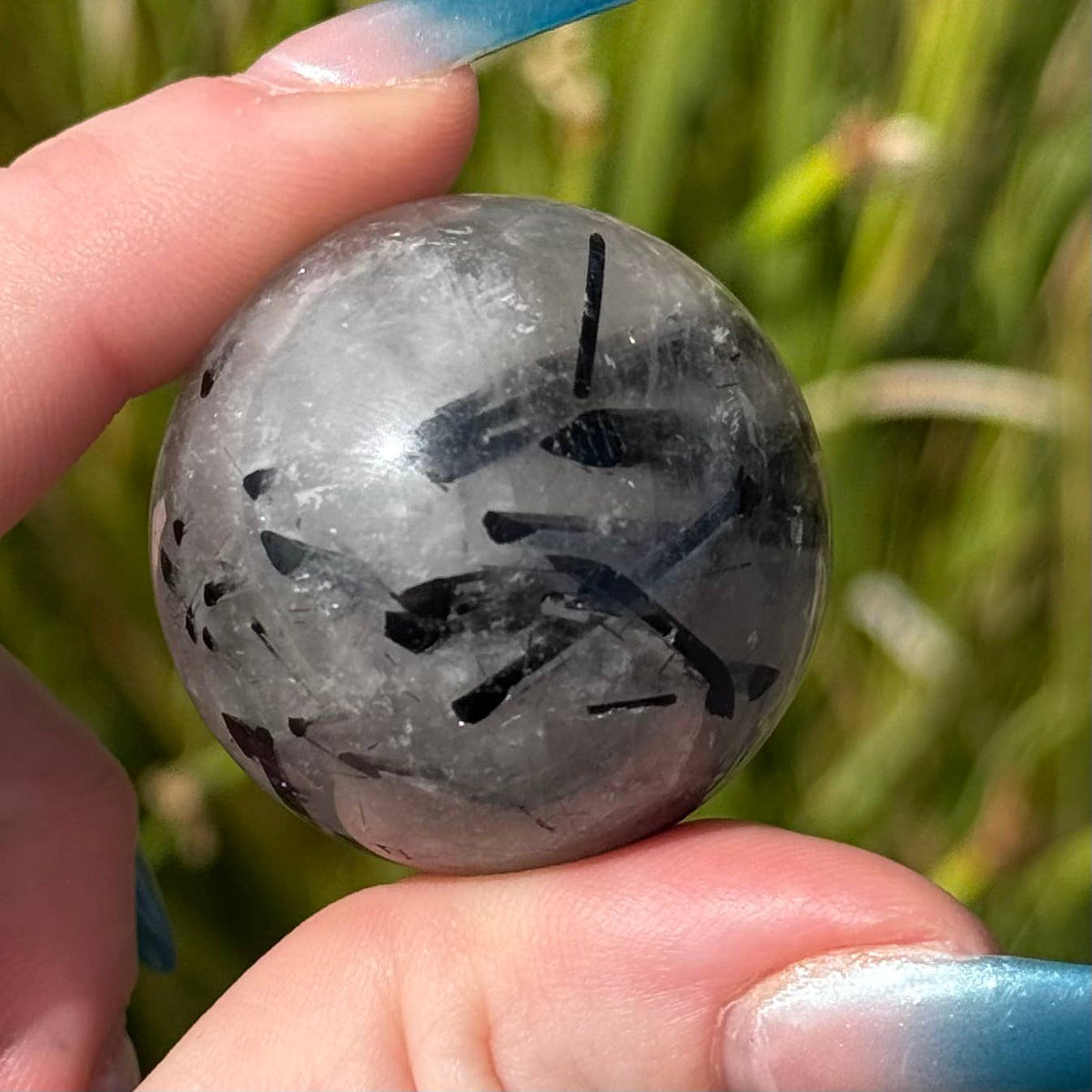 Black Tourmaline in Quartz Sphere
