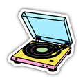 Multicolor Record Player Aesthetic Sticker