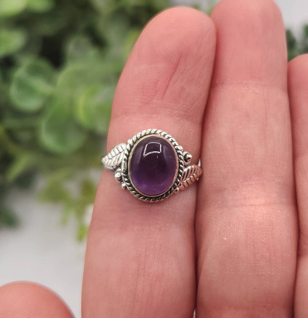 Amethyst Semi-Precious Gemstone Sterling Silver (925) Ring