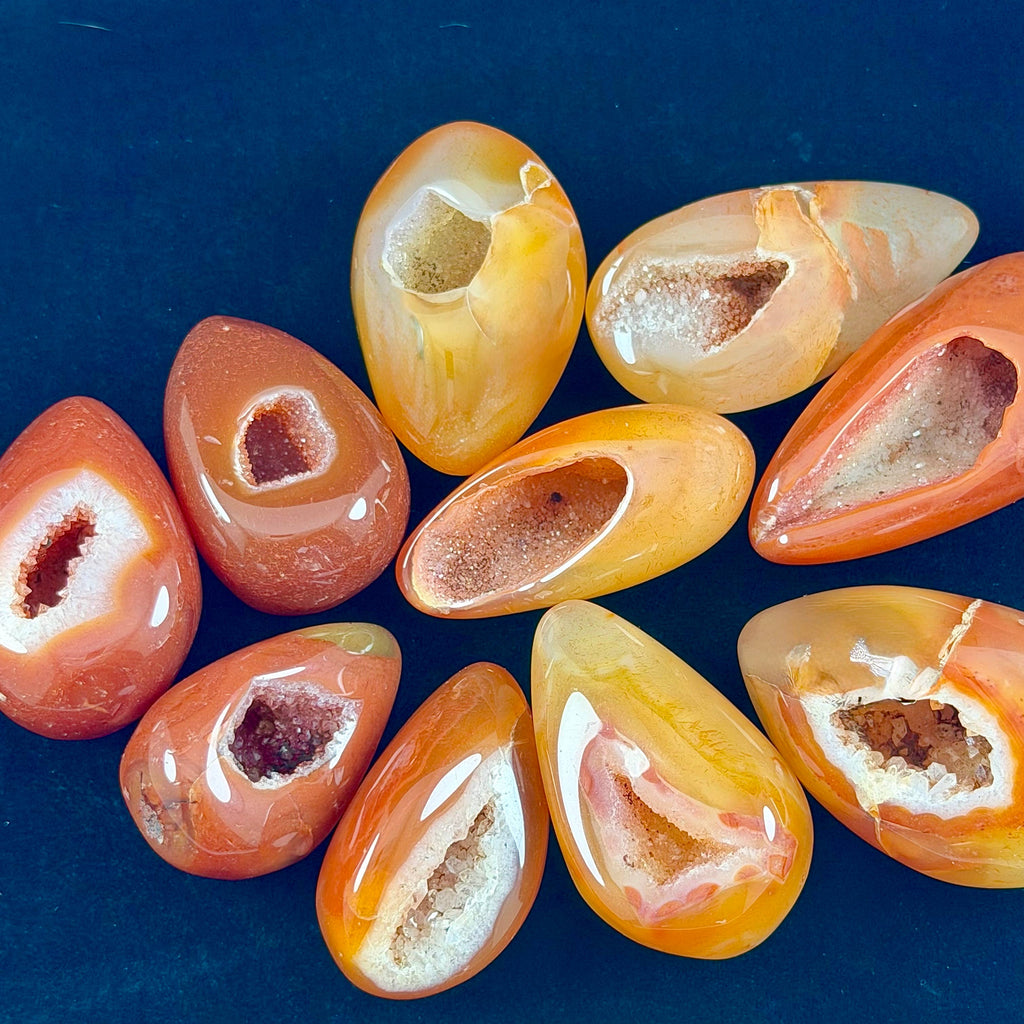 Carnelian Druzy Eggs