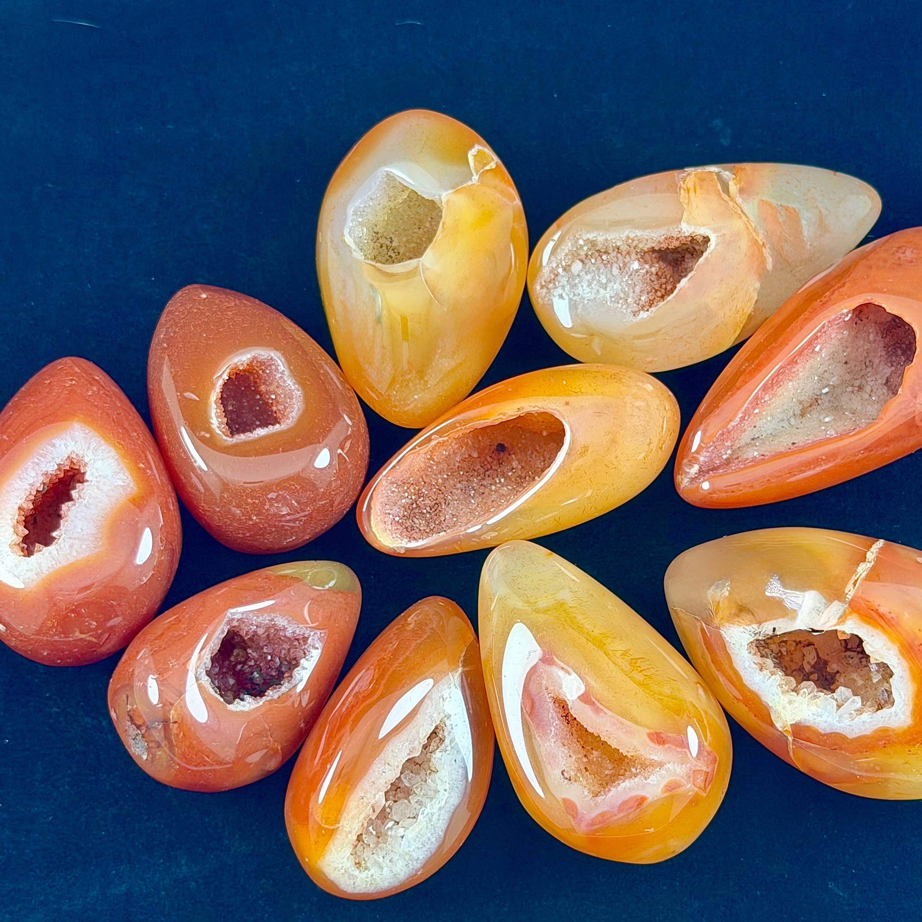 Carnelian Druzy Eggs