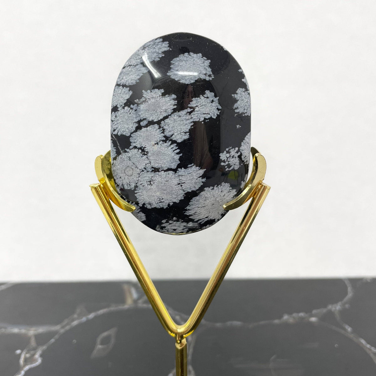 Snowflake Obsidian Palm Stone
