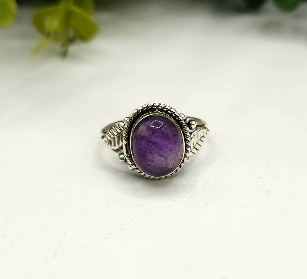Amethyst Semi-Precious Gemstone Sterling Silver (925) Ring