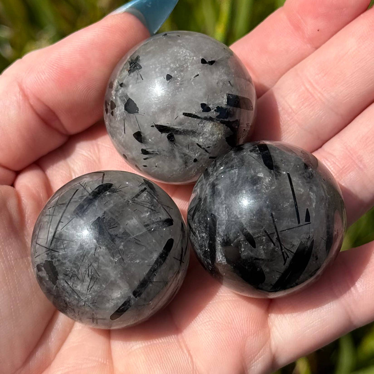Black Tourmaline in Quartz Sphere