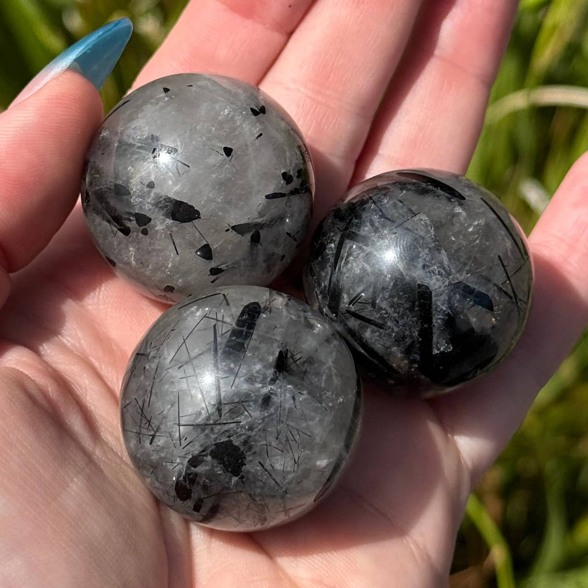 Black Tourmaline in Quartz Sphere