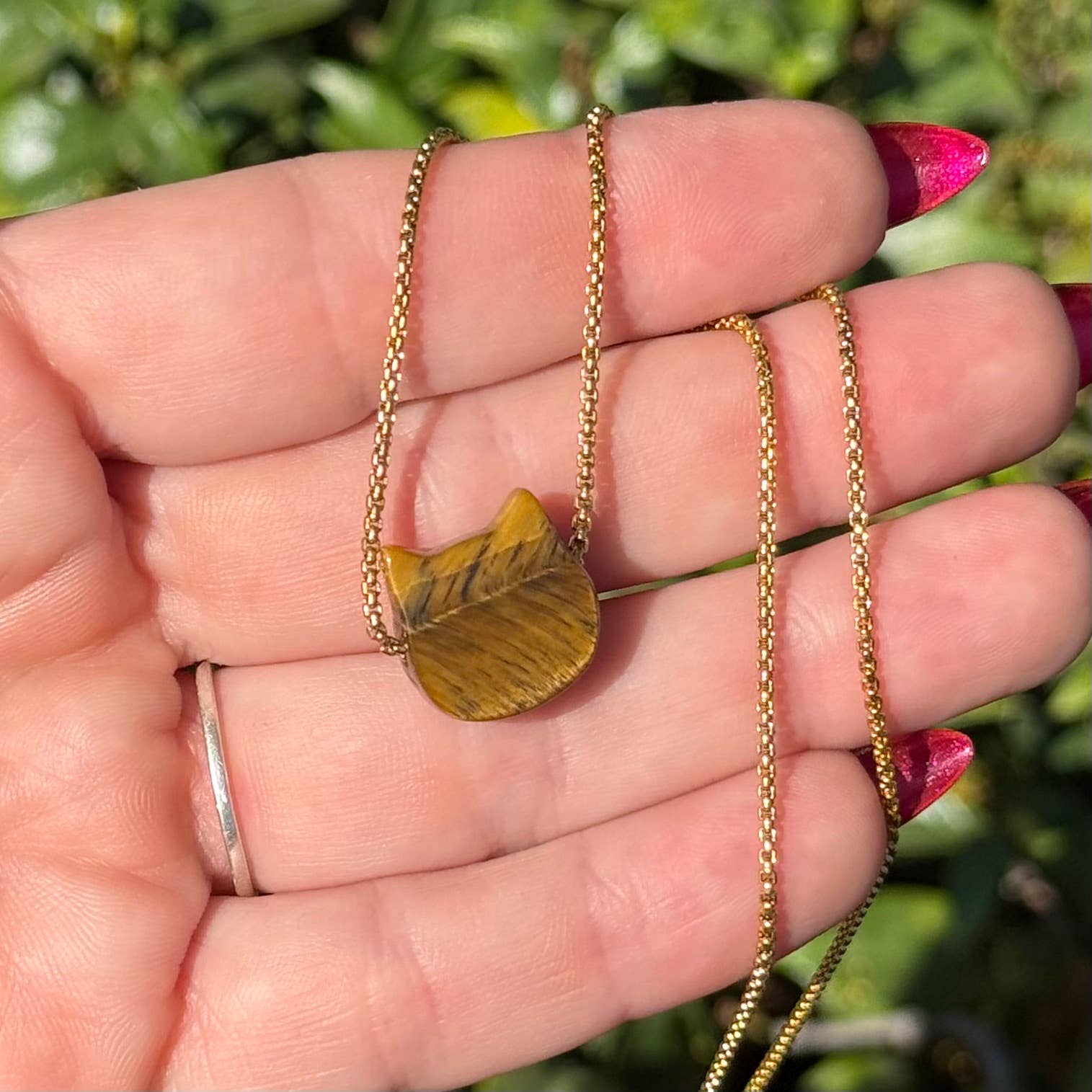 Tigers Eye Cat Necklace