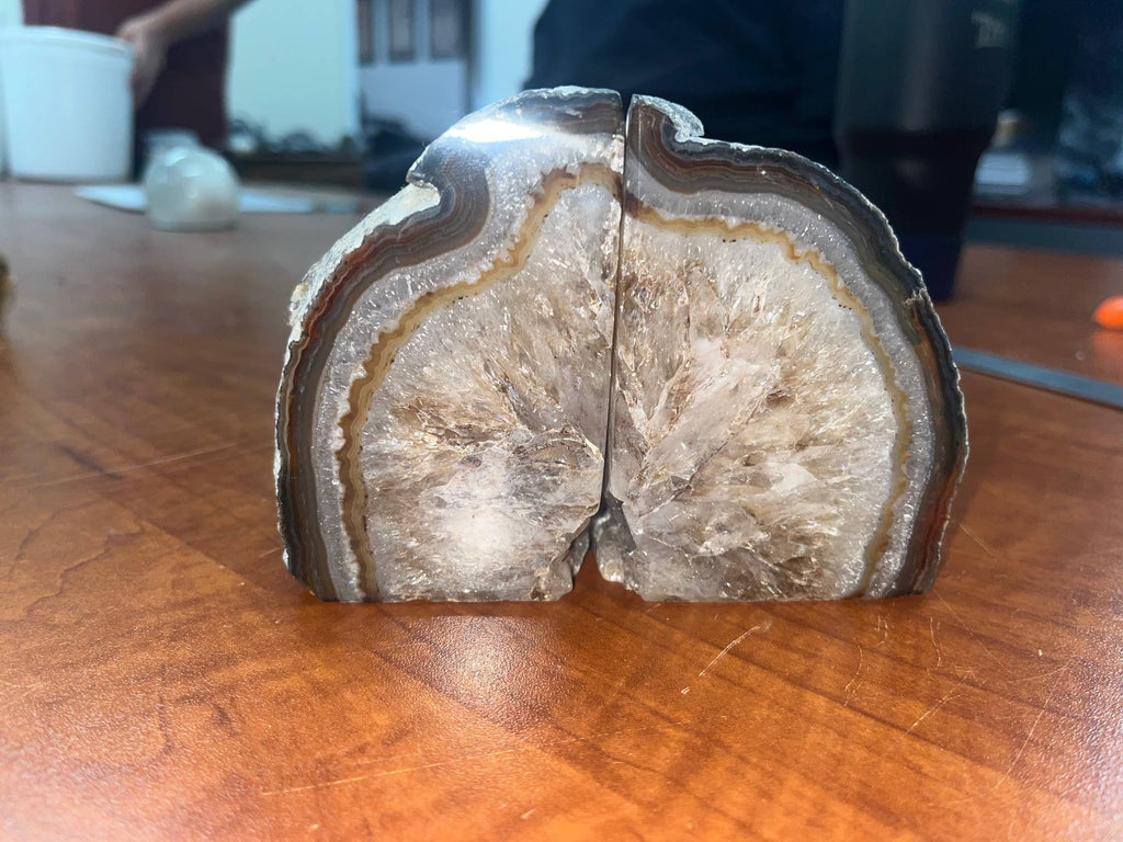 Brown Agate Bookends- Sold by the Set