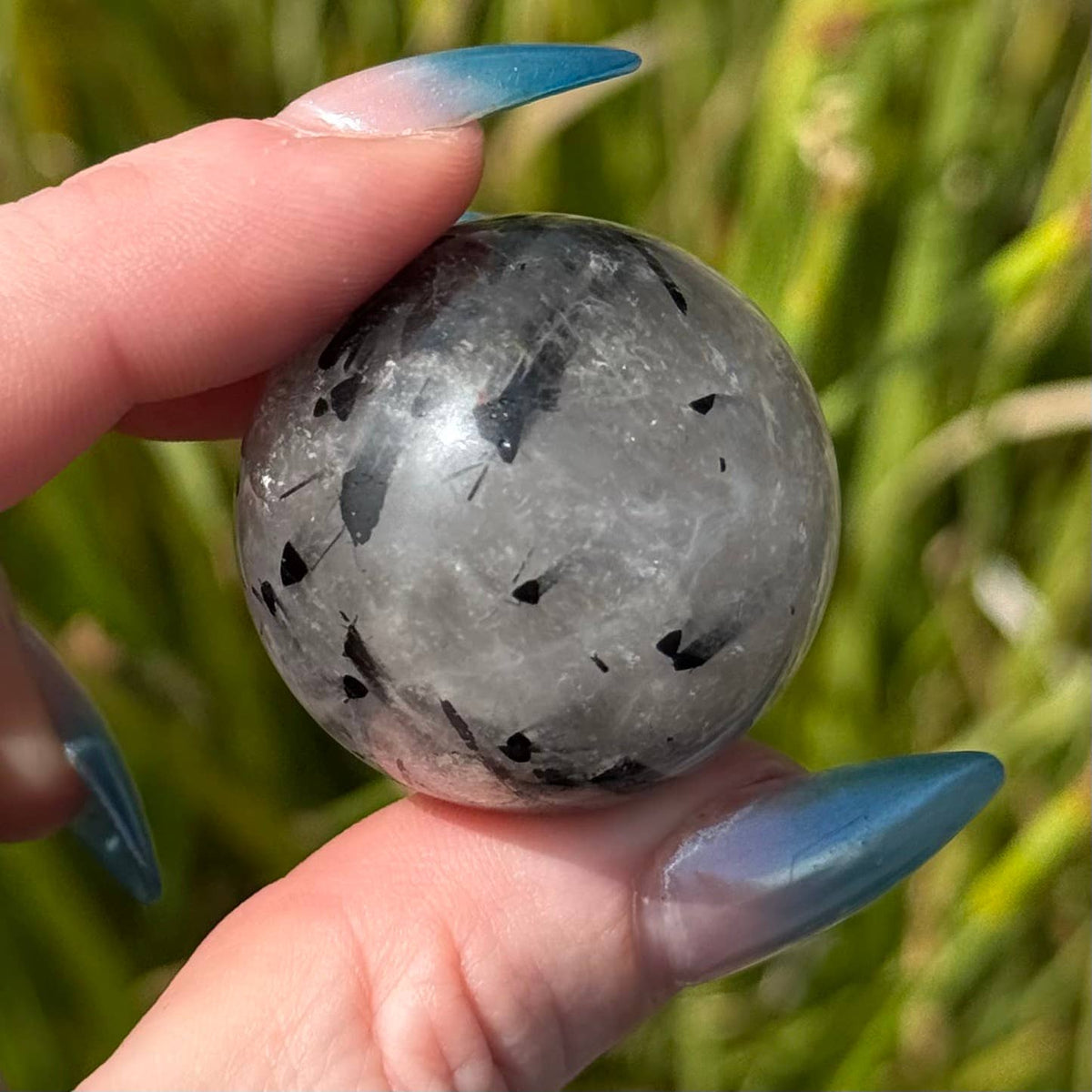 Black Tourmaline in Quartz Sphere