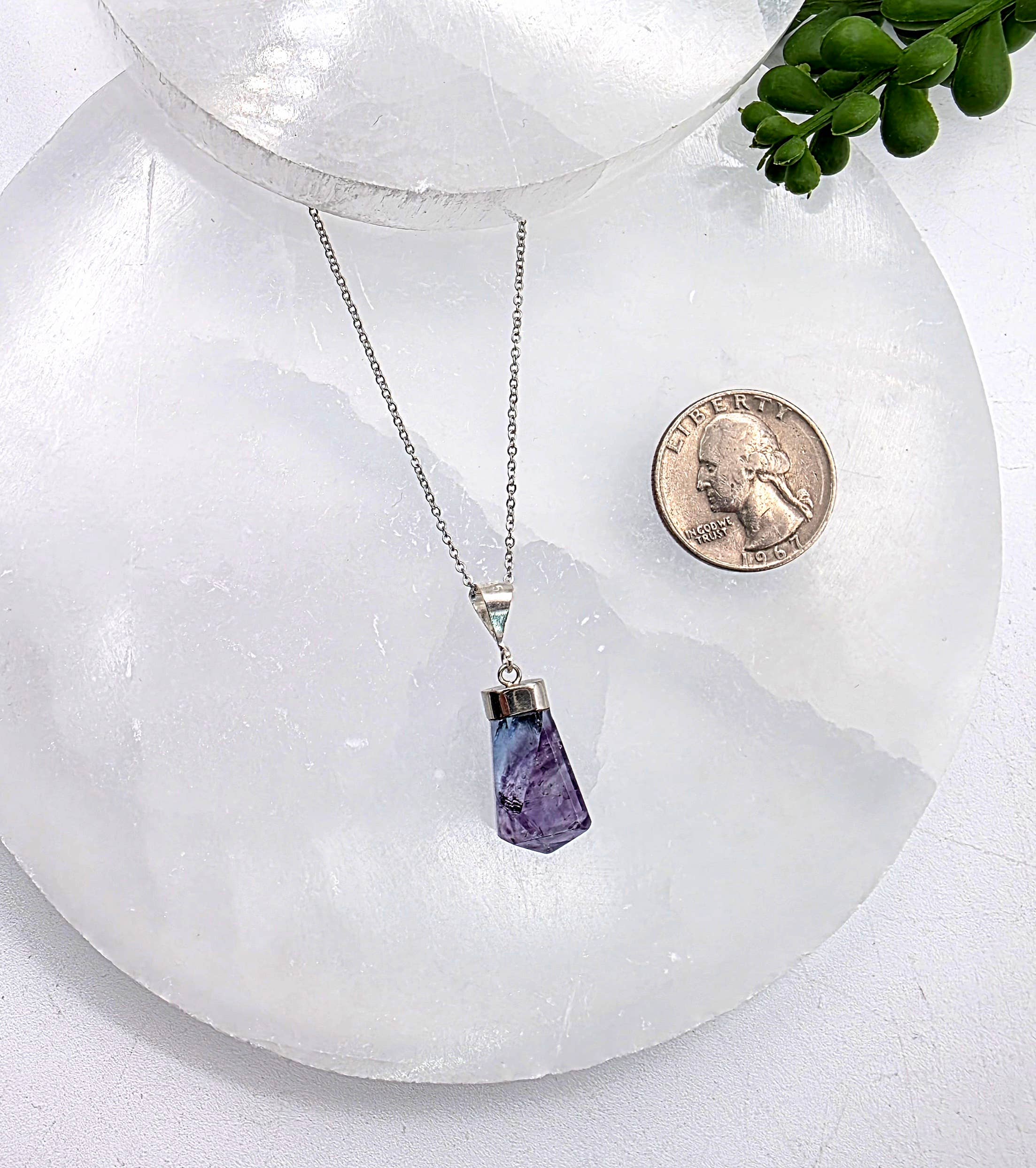 RAINBOW FLUORITE Handmade Gemstone Pendant Sterling (925)
