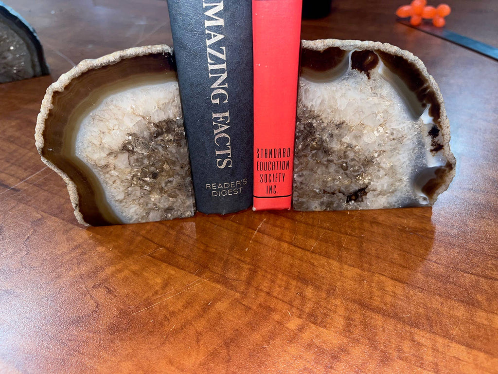 Brown Agate Bookends- Sold by the Set