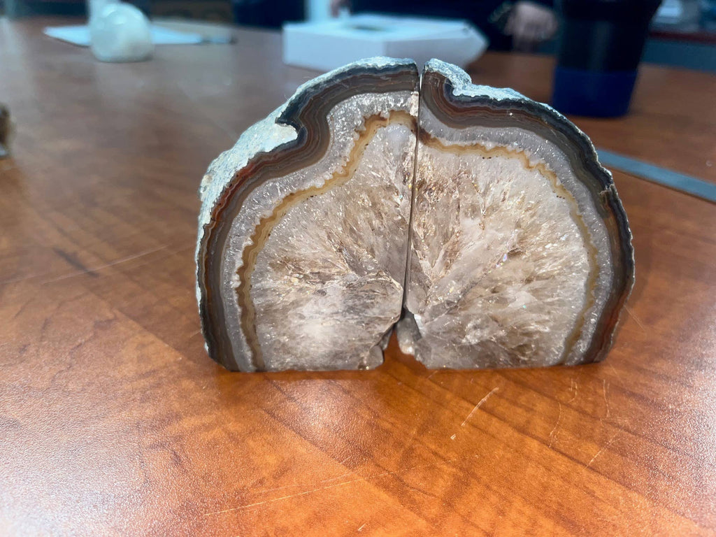 Brown Agate Bookends- Sold by the Set