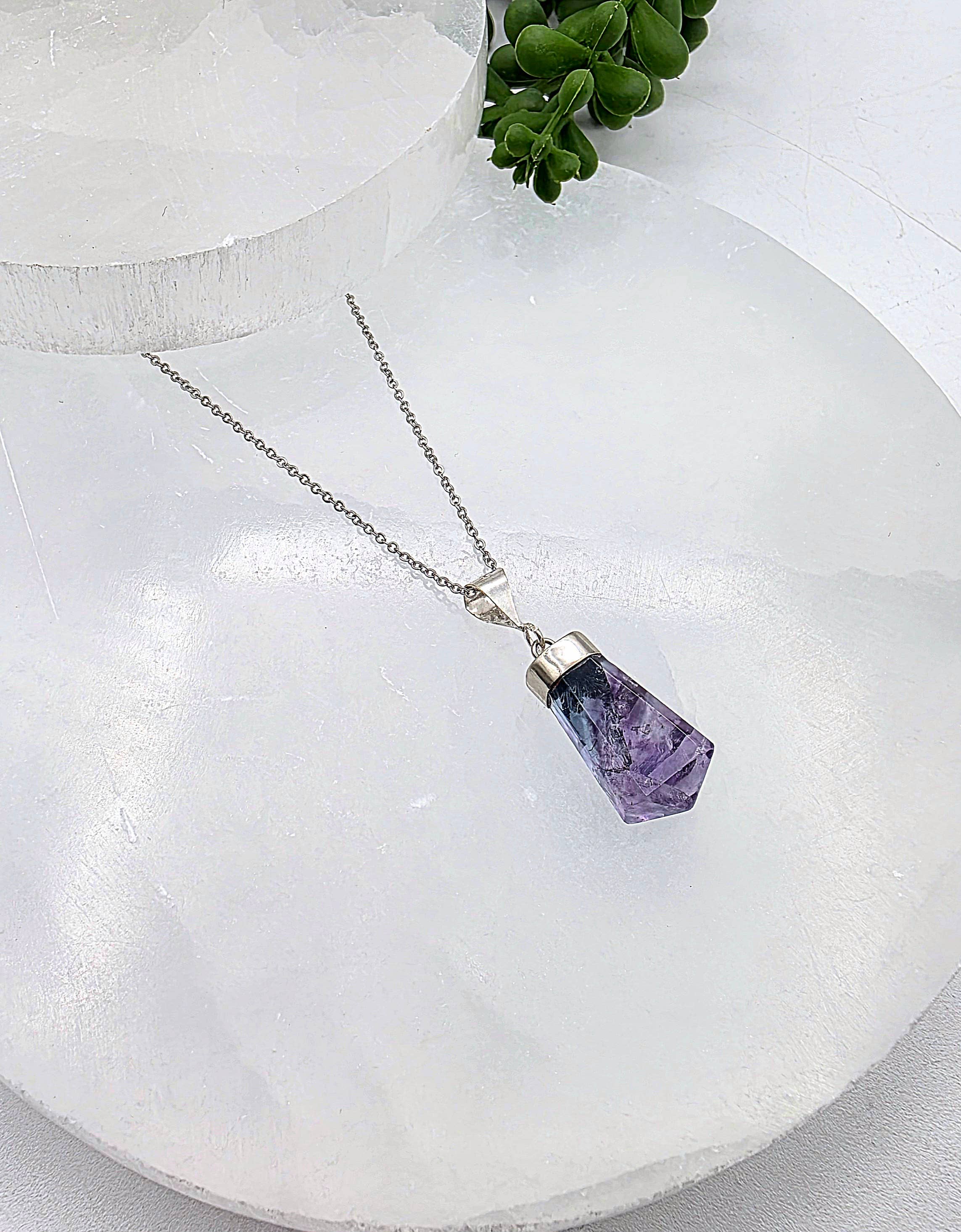 RAINBOW FLUORITE Handmade Gemstone Pendant Sterling (925)