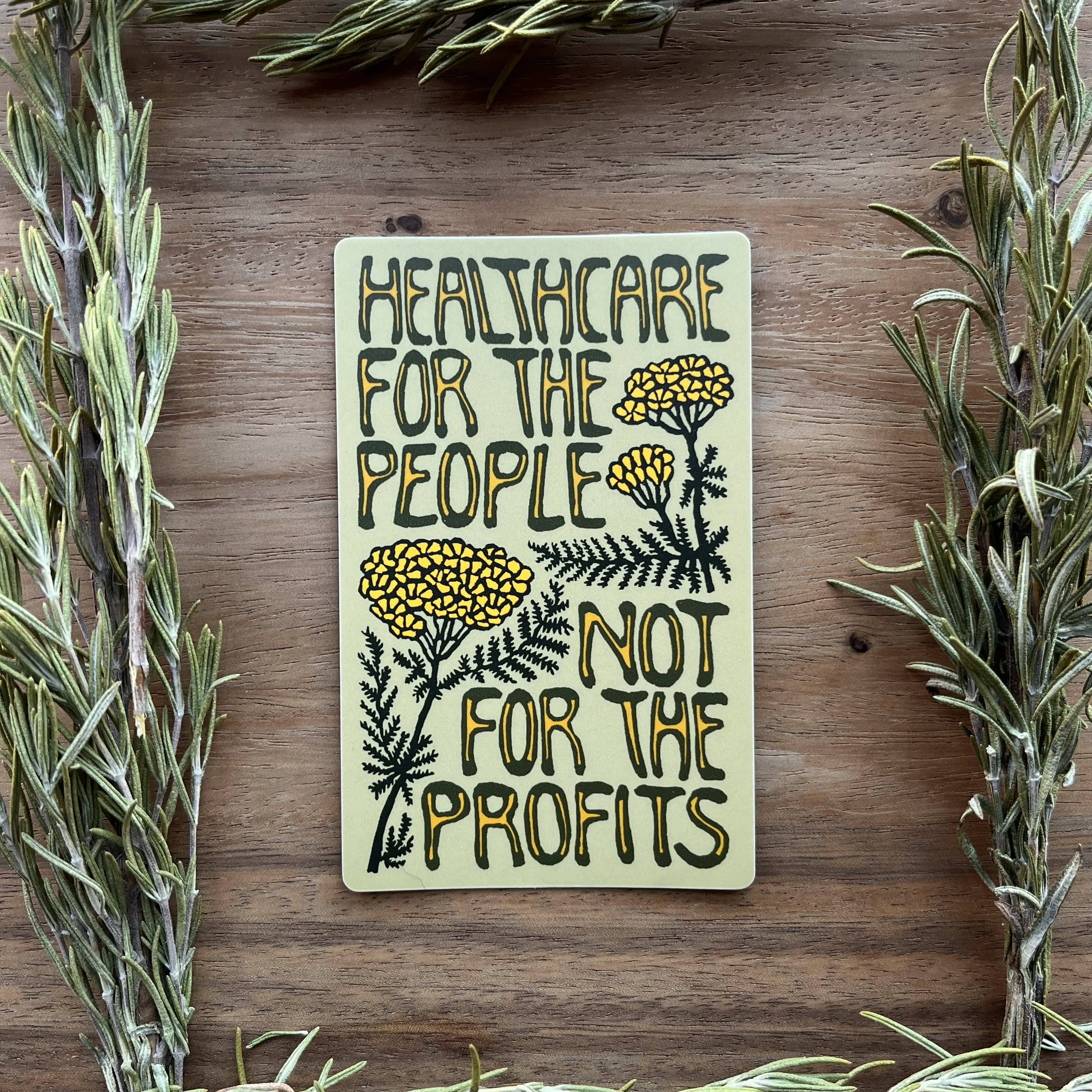 Healthcare for the People not Profit Sticker | matte vinyl