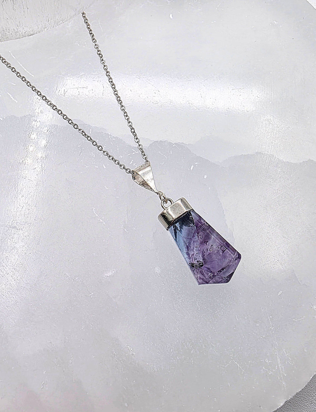RAINBOW FLUORITE Handmade Gemstone Pendant Sterling (925)