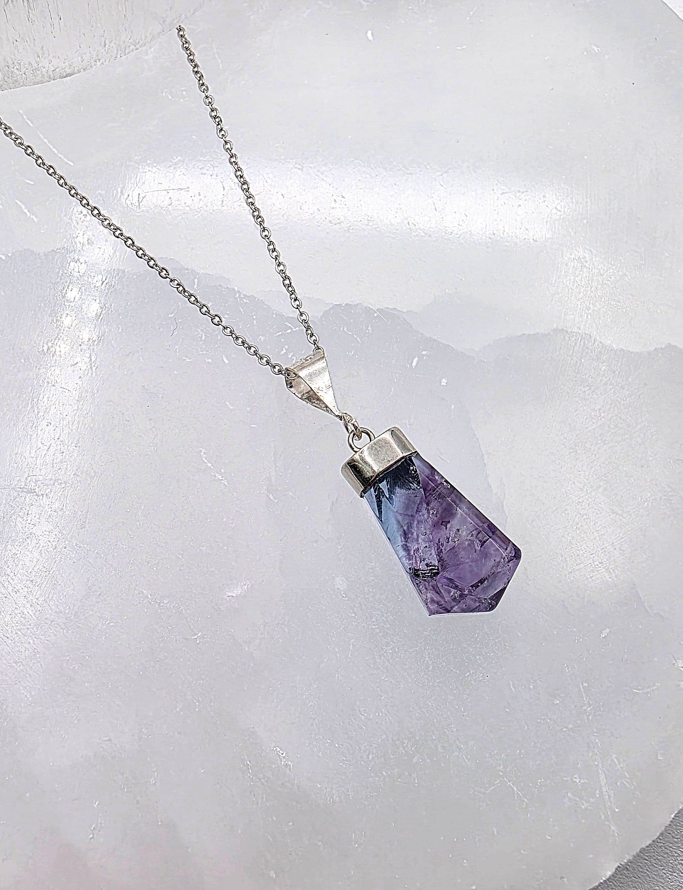 RAINBOW FLUORITE Handmade Gemstone Pendant Sterling (925)