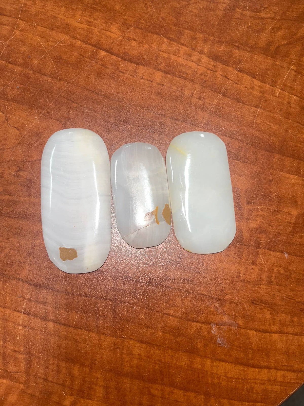 White Onyx Palm Stone