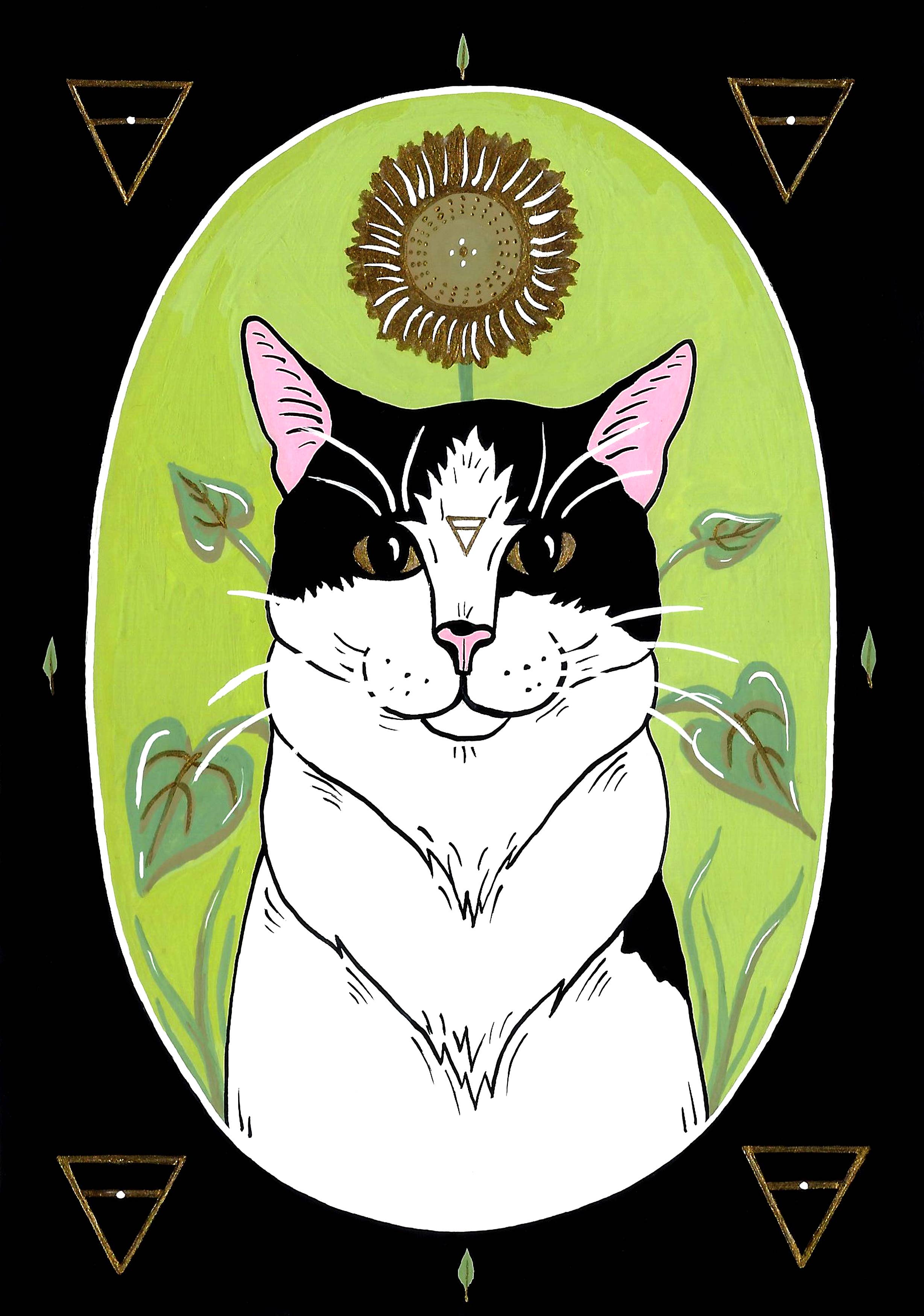 Earth Element Cat Vinyl Sticker